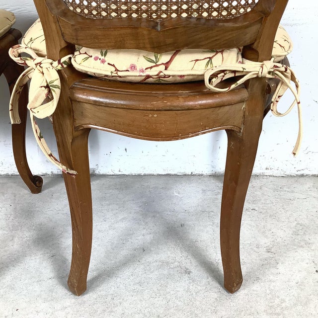 Set of Four Vintage French Provincial Cane Back Dining Chairs — Louis XV Style For Sale - Image 12 of 12