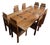 Late 20th Century Monumental Studio Crafted Dining Table & 8 Chairs, Cherry Wood & Tile For Sale