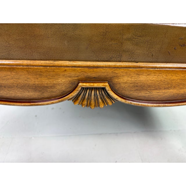 Animal Skin Vintage Leather Galley Tray Coffee Table After Ralph Lauren For Sale - Image 7 of 12