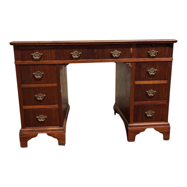 Antique Mahogany Kneehole Desk For Sale