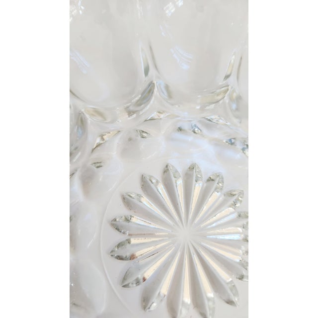English Vintage Glass Deviled Egg Serving Platter For Sale - Image 3 of 10