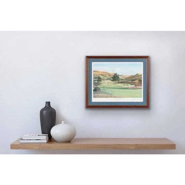 Vintage Coloured Print of Photorealist Painting of Gleneagles Golf Course in Scotland by Graeme Baxter, Framed For Sale - Image 4 of 11
