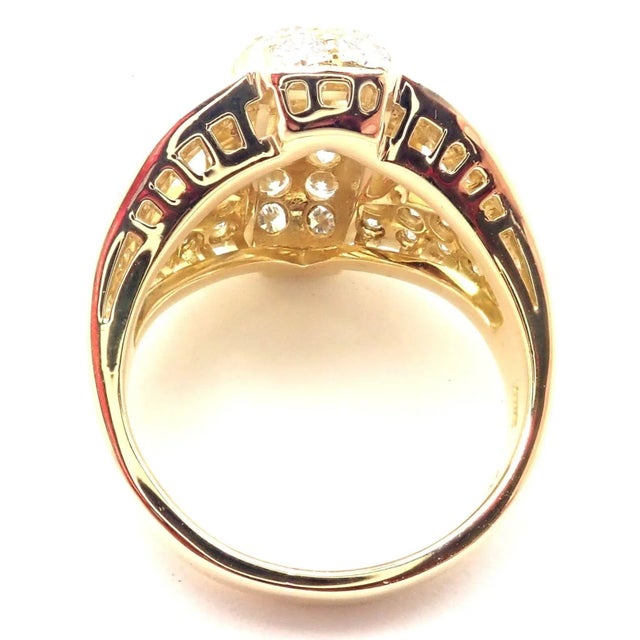 Piaget 18k Yellow Gold 3ct Diamond Cocktail Ring, size 5.5 For Sale - Image 10 of 12