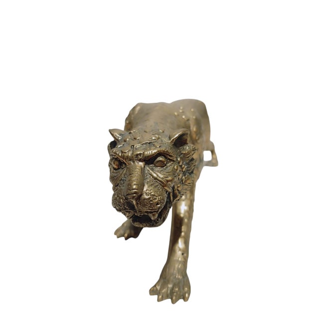 Vintage Brass-Toned Leopard Sculpture, 1960s For Sale - Image 6 of 13