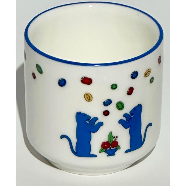 Ivory Vintage Cartier La Maison Des Enfants Porcelain Child’s Dining Set – Panther Motif – 1988 For Sale - Image 8 of 12