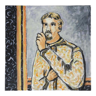 Contemporary Bearded Man Portrait Painting For Sale
