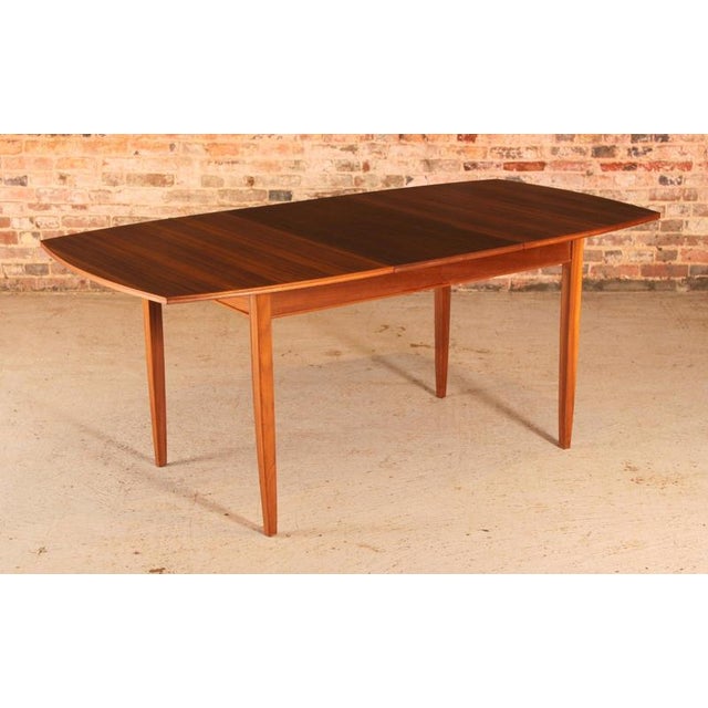 Brown Mid-Century Extendable Walnut Dining Table and Chairs from Vanson, 1950s, Set of 5 For Sale - Image 8 of 18