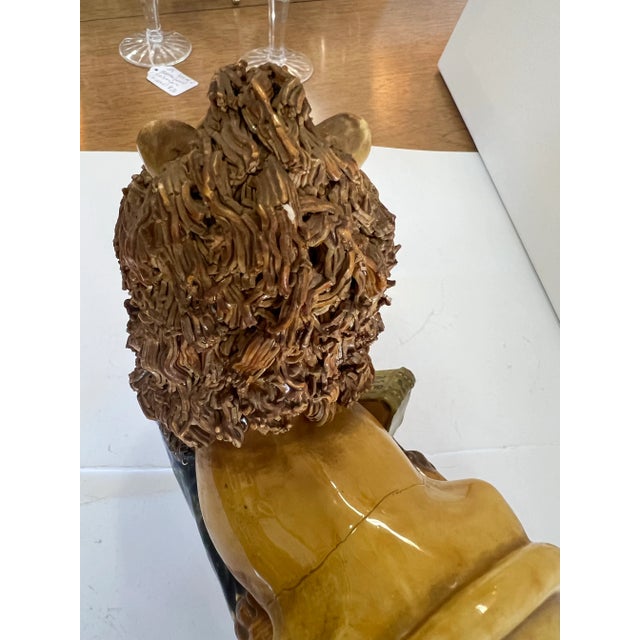 The Literary Lion by B. McLaughlin 1950 Touchstone Ceramic Sculpture Figurine For Sale - Image 6 of 12