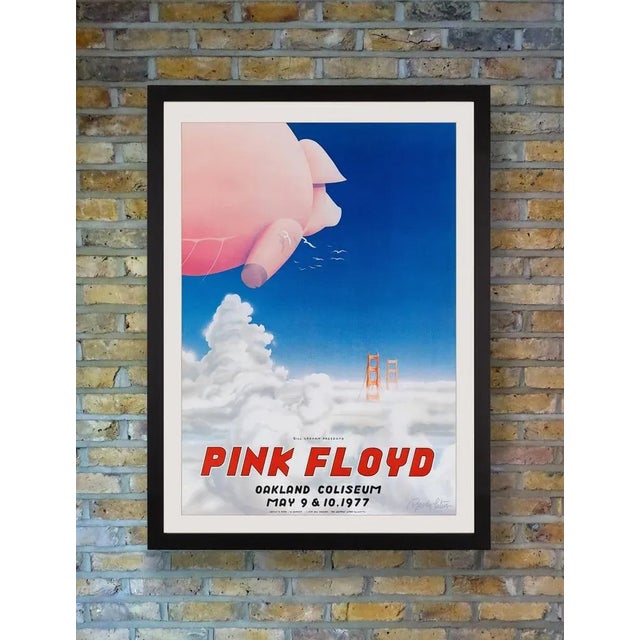 An original first-printing concert poster for a performance by Pink Floyd at the Oakland Coliseum in California on 9-10...