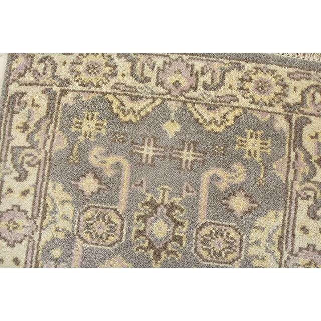 Oushak Runner 2'6'' X 7'10'' Gray Wool Traditional Hand-Knotted Oriental Rug For Sale In Philadelphia - Image 6 of 12