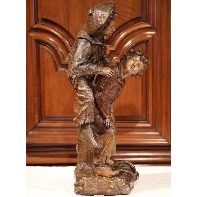 19th Century Belgium Polychrome Terracotta Sculpture For Sale - Image 5 of 10