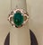 6 Carat Elongated Oval Emerald Cabochon 14 Karat Rose Gold Cocktail Ring Vintage For Sale - Image 18 of 18
