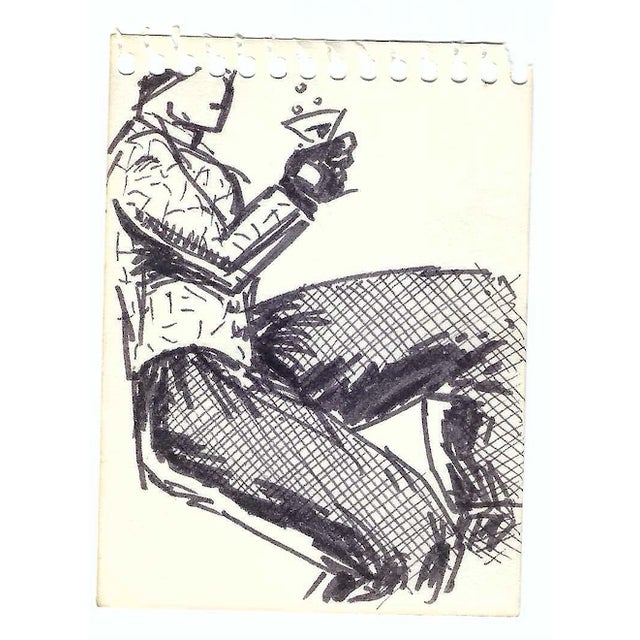 1980s Figure Drawings- Set of Eight For Sale - Image 6 of 11