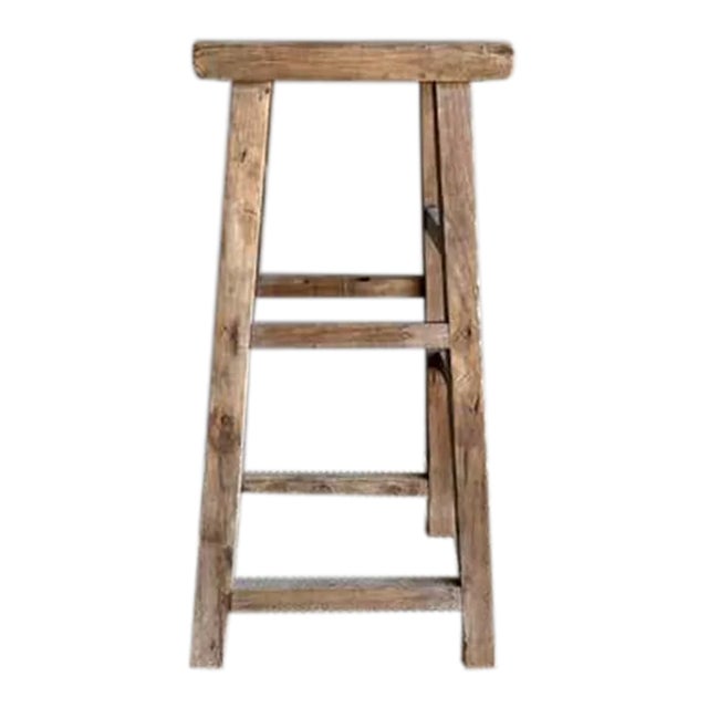 1950s Vintage Elm Wood Pedestal Organic Modern Style For Sale