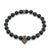 Metal Blue Tiger's Eye Stone Arrow Charm Beaded Bracelet For Sale - Image 7 of 7