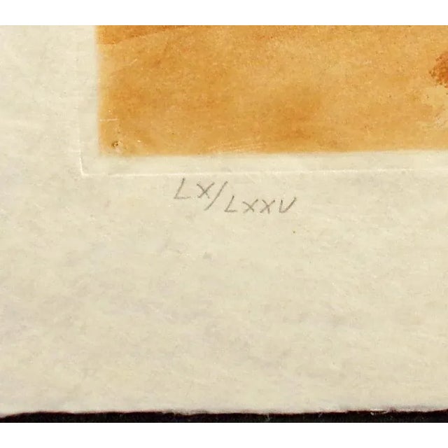 1980s 1980s "Summer Solstice" Signed Numbered Art Etching Landscape Sun by Kaiko Moti, Unframed For Sale - Image 5 of 7