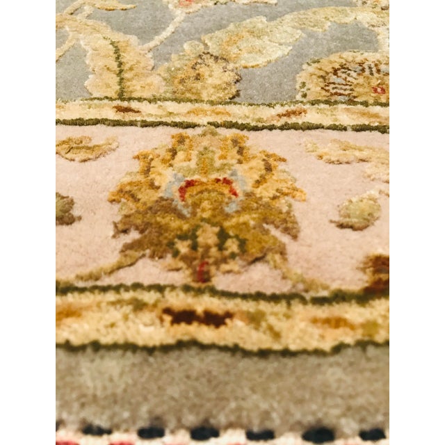 Blue Silk & Wool Handmade Jaipur Carpets, 1984, Set of 2 For Sale - Image 4 of 10