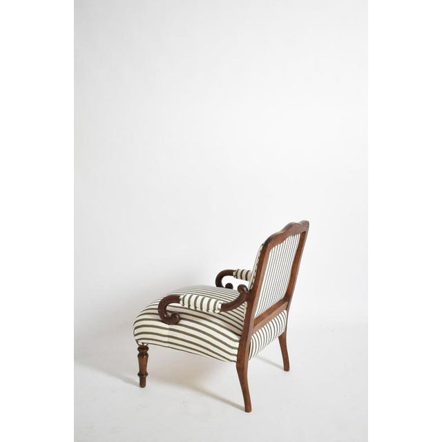 Green and White Stripes Lounge Chairs, Set of 2 For Sale - Image 4 of 6