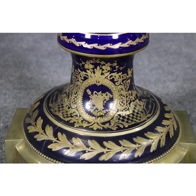 Ceramic 19th C. Sevres Style Bronze Mounted Porcelain Vase For Sale - Image 7 of 13