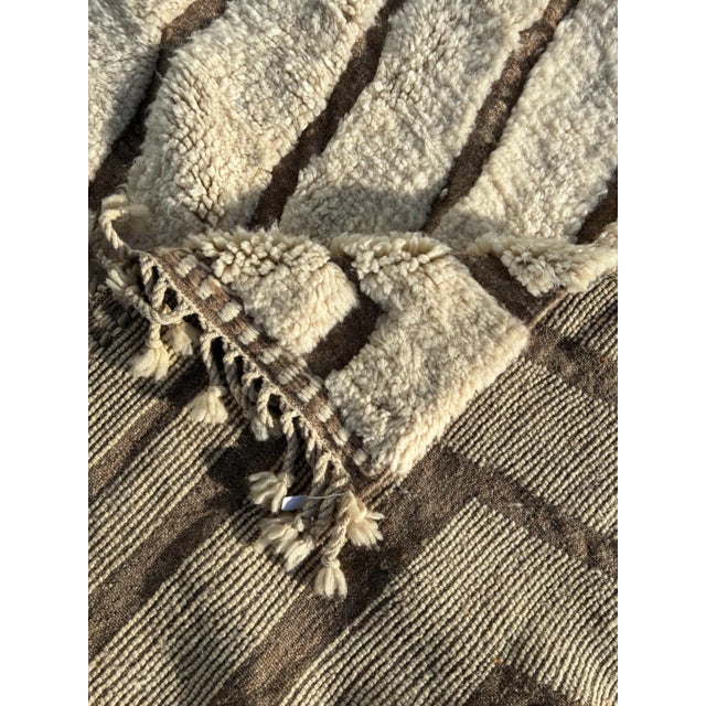White Moroccan Blanc Mrirt Rug For Sale - Image 8 of 15