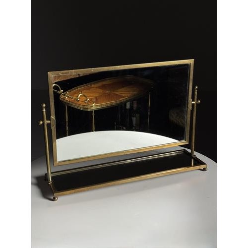 French Make-Up Mirror in Brass For Sale - Image 12 of 12