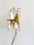 Vintage French Brass and Crystal Glass Floral Wall Sconces in the style of Maison Baguès, 1940s, Set of 2 For Sale - Image 9 of 17