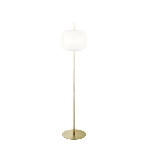 Kushi Xl' Opaline Glass and Metal Floor Lamp for Kdln in Black For Sale In Los Angeles - Image 6 of 10