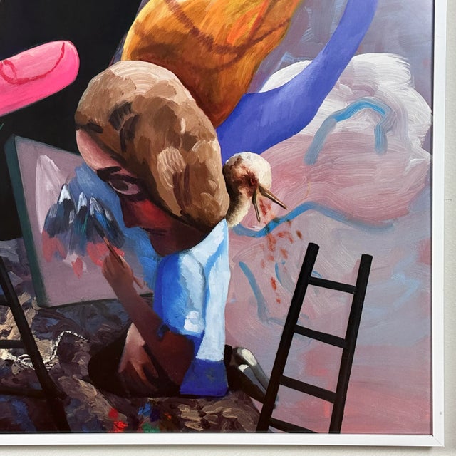 Dana Schutz (B. 1976) - Large ‘Mountain Group’ Offset Lithograph Print, Framed For Sale - Image 4 of 5