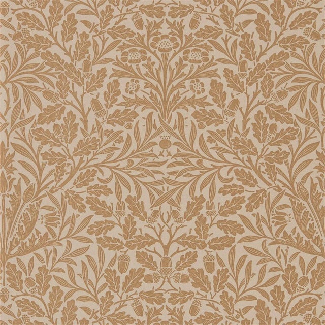 Morris & Co Pure Acorn Wallpaper in Gilver/Copper - a Sample For Sale