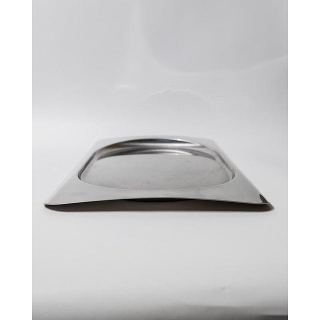 Vintage Modern Minimalist Stainless Steel Tray, 1990s For Sale - Image 10 of 12