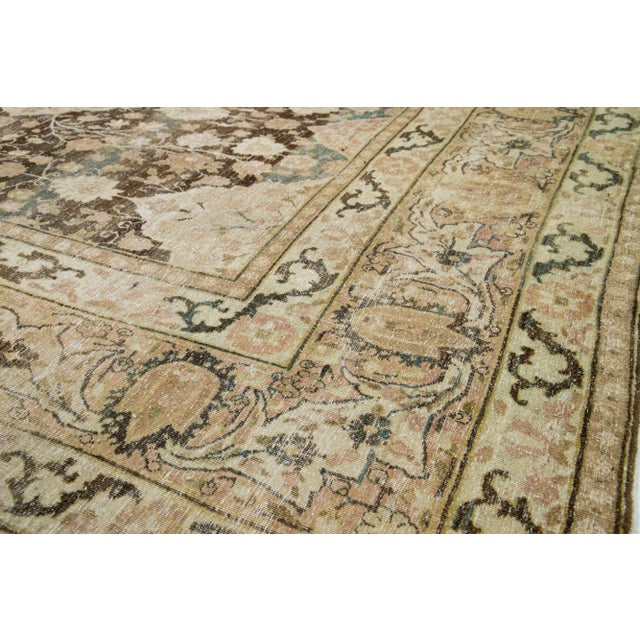 Persian Allover Floral Designed Wool Rug Antique Persian Kerman From the 1900s For Sale - Image 3 of 9