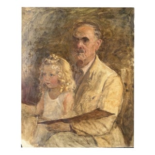 Heinrich Pforr, The Artist and Child, Oil Painting on Canvas For Sale