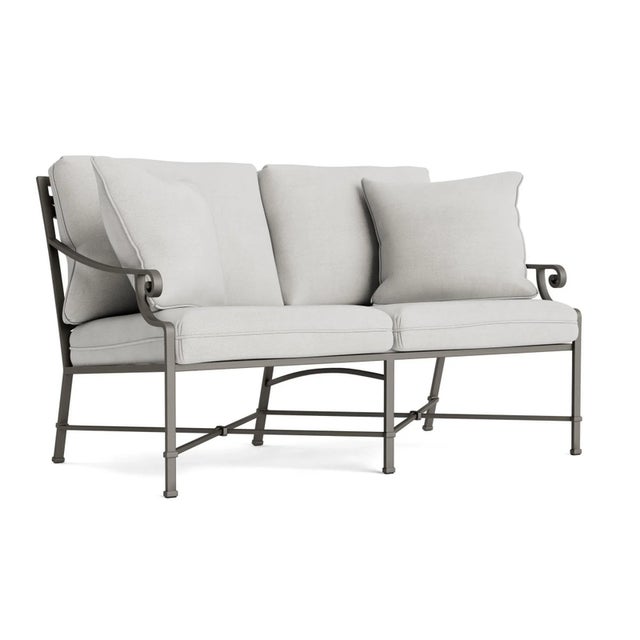Brown Jordan Venetian Loveseat, Mica frame with Fusion Dove fabric For Sale - Image 12 of 12