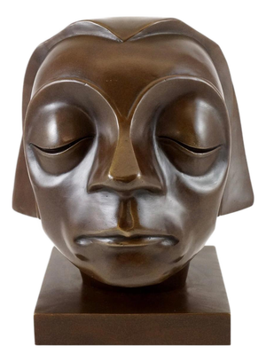 Expressionist Style Sculpture of Head, 20th Century, Bronze