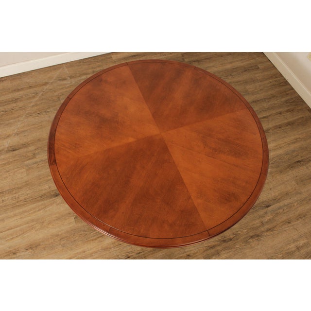 Late 20th Century Italian Style Round Wood Top Iron Base Dining Table