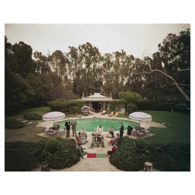 Slim Aarons, Beverly Hills Pool Party, Estate Stamped Photographic Print, 1952 / 2020s For Sale
