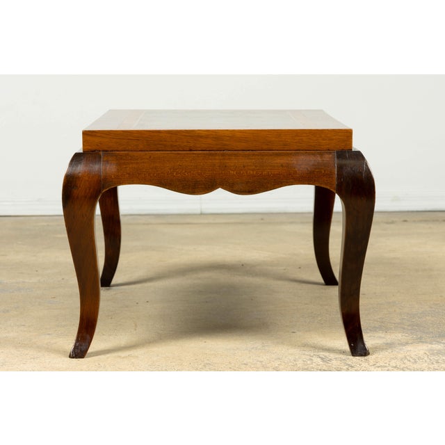 1940s French Art Deco Walnut Parquetry Coffee Table For Sale - Image 9 of 15