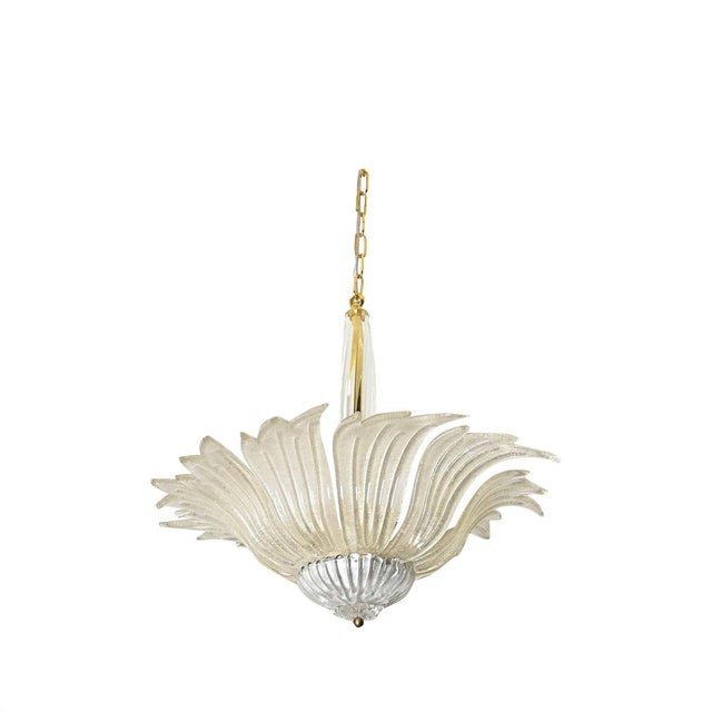 Vintage Murano Glass Palmette Suspension Light For Sale - Image 9 of 9
