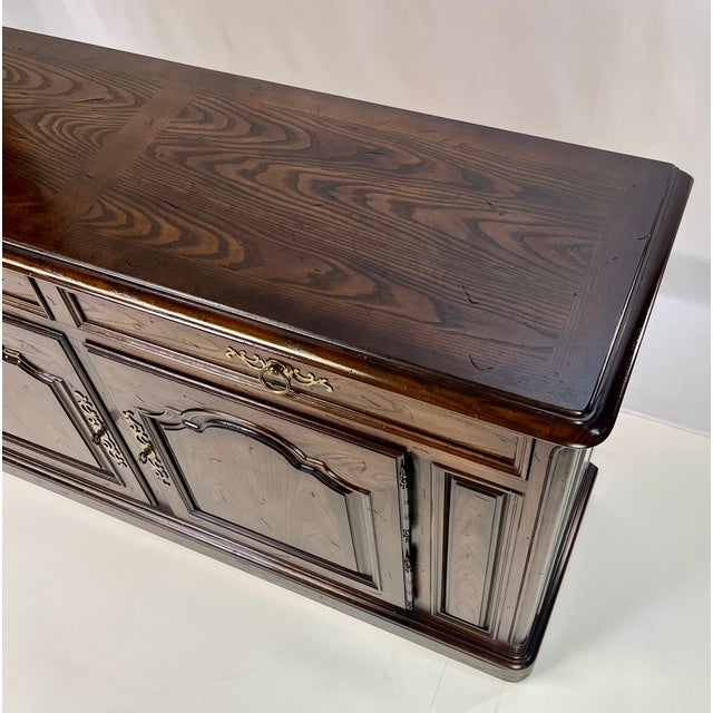 Late 20th Century Henredon "Four Centuries" French Provincial Solid Ash Sideboard / Buffet For Sale - Image 15 of 18