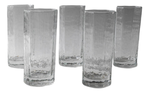 Vintage Octagonal Structured Glasses from Luminarc, 1970s, Set of 5