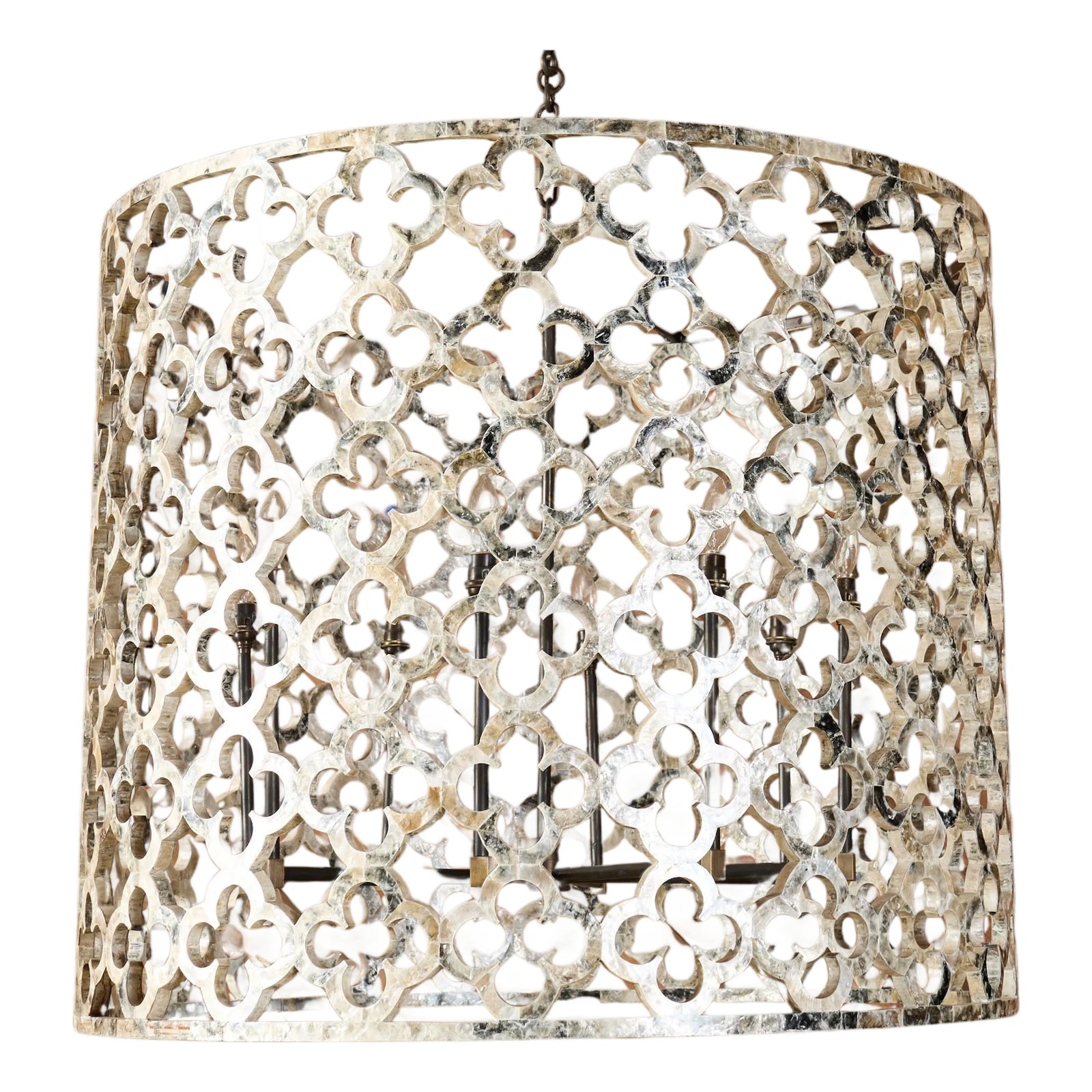 Monumental Ironies Capriz Shell Asilah Quatrefoil Chandelier