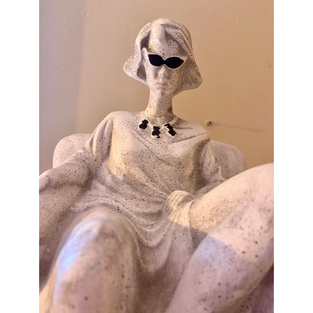 1980s Contemporary Pop Art Ceramic Sculpture of Reclining Woman in Armchair – 28 Cm For Sale - Image 5 of 7