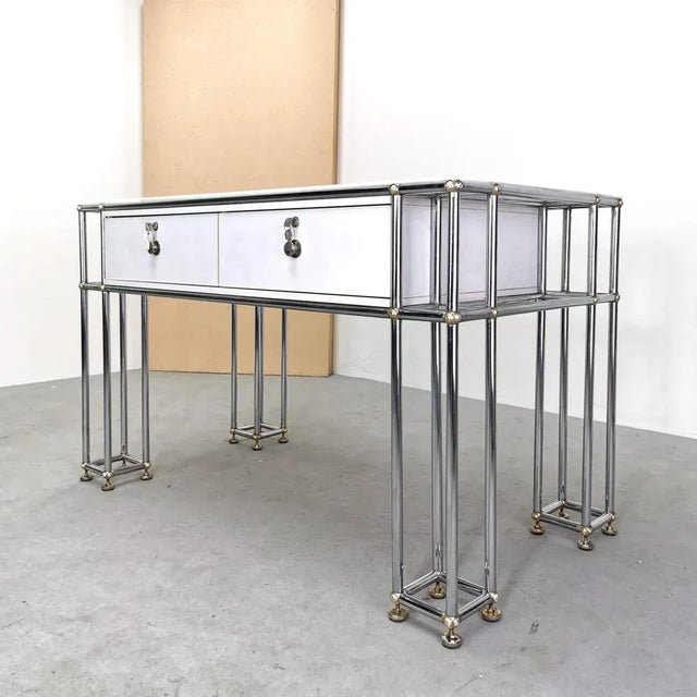 Mid-Century Modern Vintage Desk in Chromed Metal, 1970s For Sale - Image 3 of 10