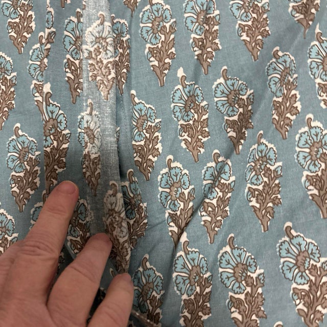 Pack of 3 Euro Shams 24x24 Blue Floral Vintage 1980s For Sale - Image 6 of 12