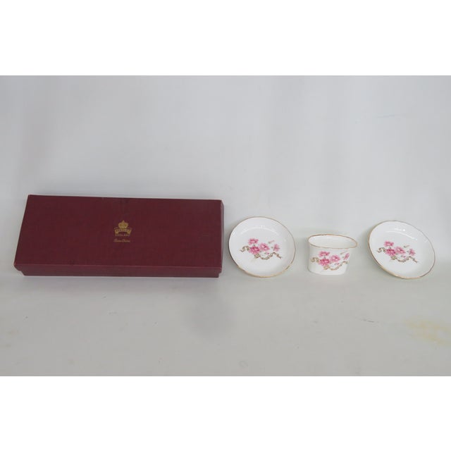 Aynsley England Bone China 3pc Boxed Set Pink Carnation Motif Gold Trim 4955b For Sale - Image 14 of 16