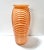 1980s Anchor Hocking Art Deco Revival Draped Fan Glass Vase – Amber Orange Pressed Glass For Sale In Louisville - Image 6 of 10