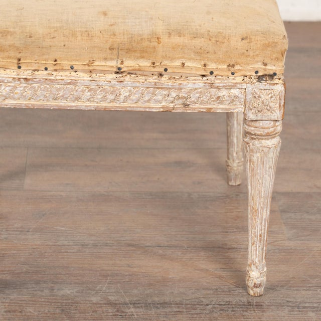 White 19th Century Swedish White Tabouret Stool For Sale - Image 8 of 10