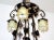 Antique French Black Patinated Metal and Glass Chandelier, 1940s For Sale - Image 4 of 5