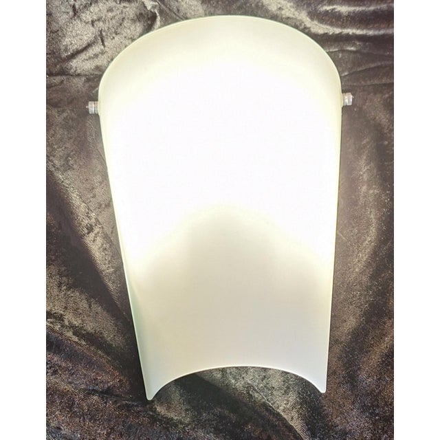 Metal Vintage Wall Lamp with Flat White Glass Shade on Metal Mount, 2000s For Sale - Image 7 of 7