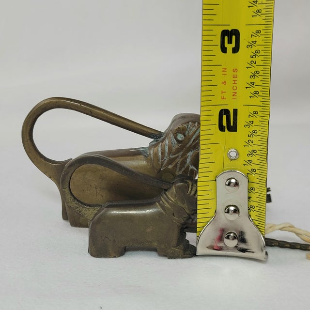 Vintage Brass Lion and Dog Puzzle Padlocks With Keys Figural Trick Locks For Sale - Image 13 of 13